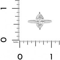 Platinum Solitaire Marquise Diamond Hidden Halo Engagement Ring