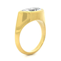 18K Yellow Gold Bezel Set Marquise Diamond Engagement Ring