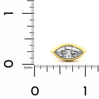 18K Yellow Gold Bezel Set Marquise Diamond Engagement Ring