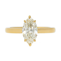 18K Yellow Gold Cathedral Style Solitaire Mounted Diamond Engagement Ring