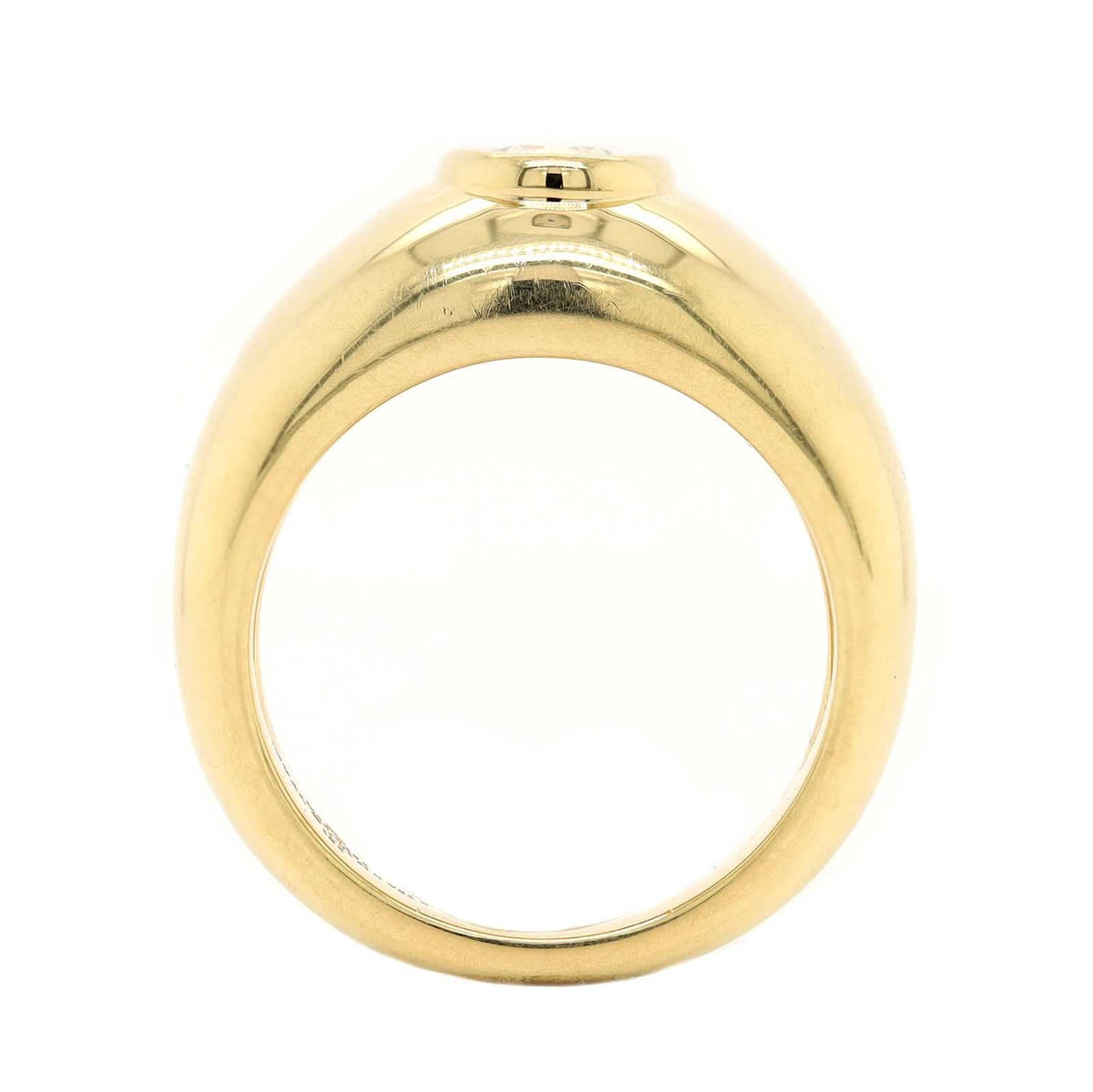 18K Yellow Gold Oval Shaped Diamond Ring