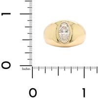 18K Yellow Gold Oval Shaped Diamond Ring