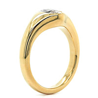 18K Yellow Gold Bezel Set Oval Diamond Engagement Ring