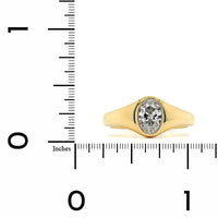 18K Yellow Gold Bezel Set Oval Diamond Engagement Ring