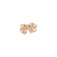 Sorellina 18K Yellow Gold Pink Sapphire Heart Bypass Ring