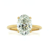 18K Yellow Gold Oval Diamond Solitaire Engagement Ring