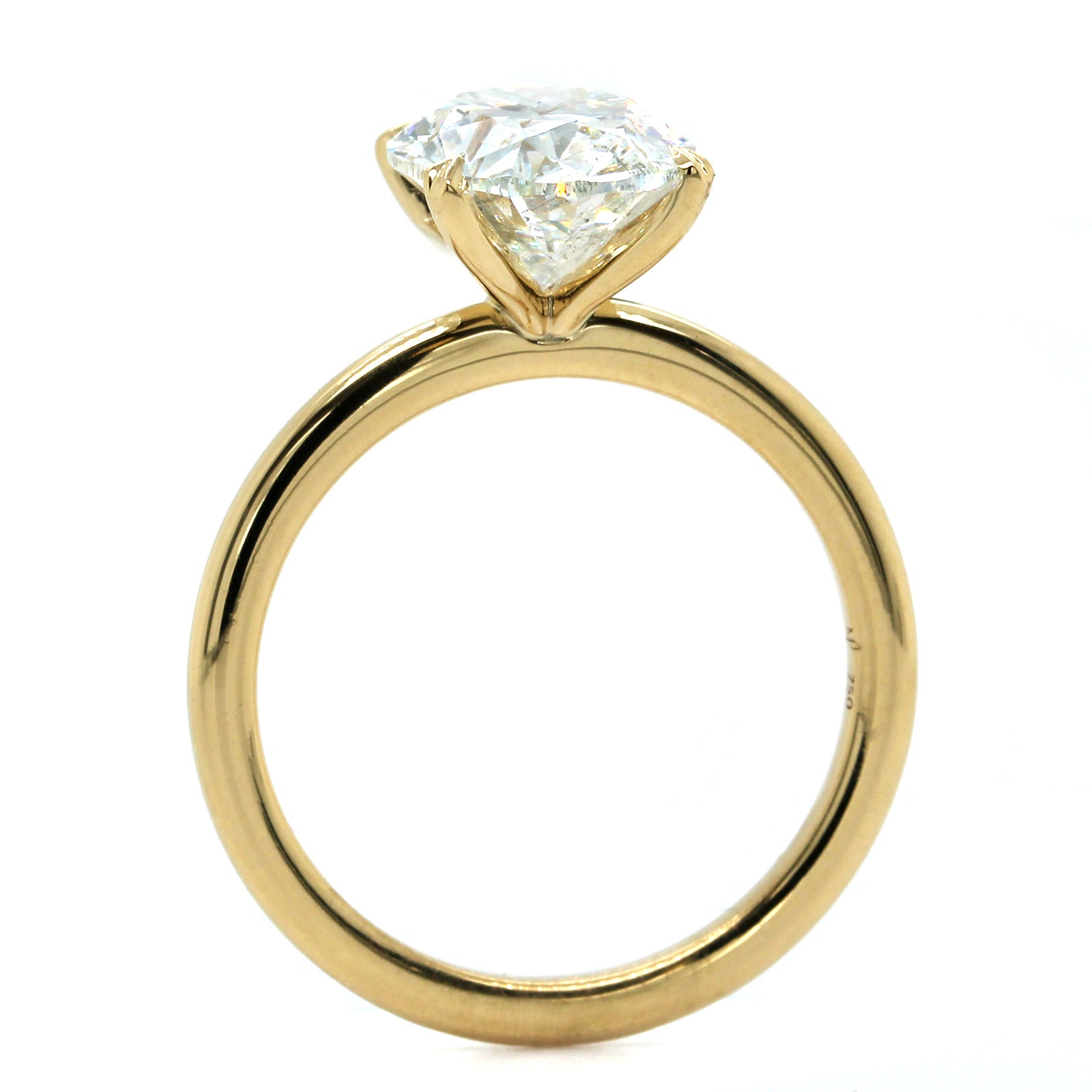 18K Yellow Gold Oval Diamond Solitaire Engagement Ring