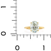 18K Yellow Gold Oval Diamond Solitaire Engagement Ring
