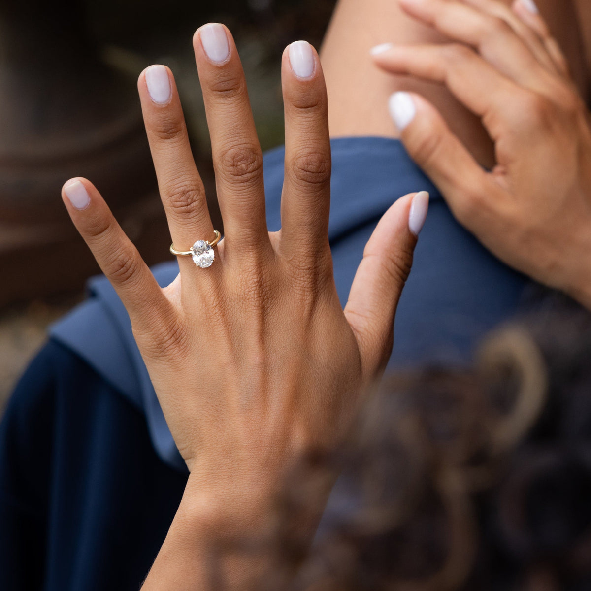 18K Yellow Gold Oval Diamond Solitaire Engagement Ring