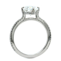 Platinum Oval Diamond Hidden Halo Engagement Ring