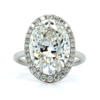 Platinum Oval Diamond Halo Engagement Ring