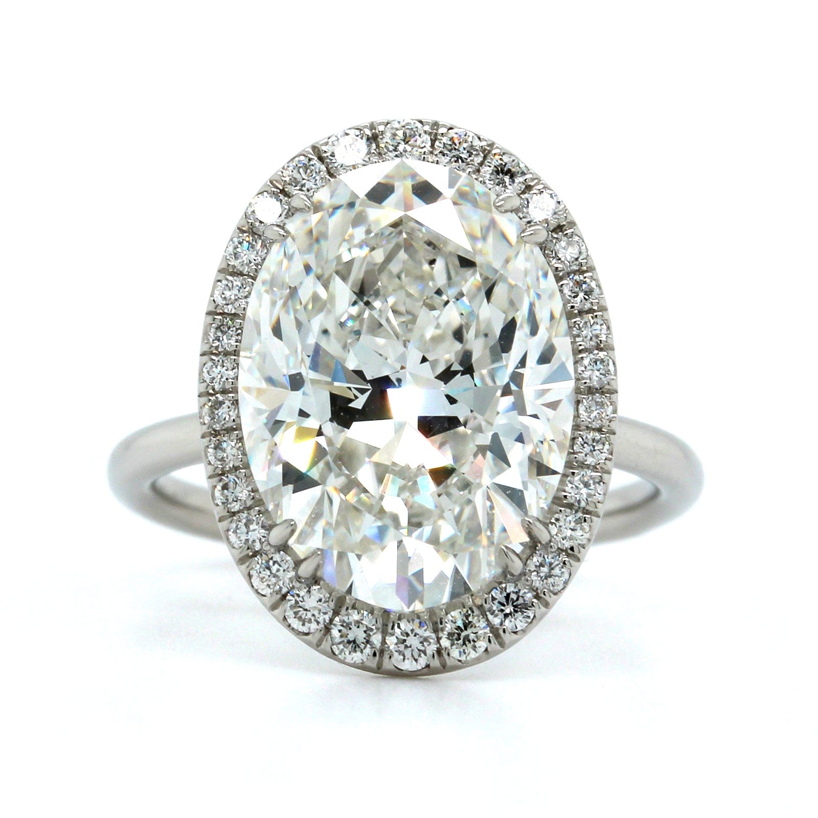Platinum Oval Diamond Halo Engagement Ring