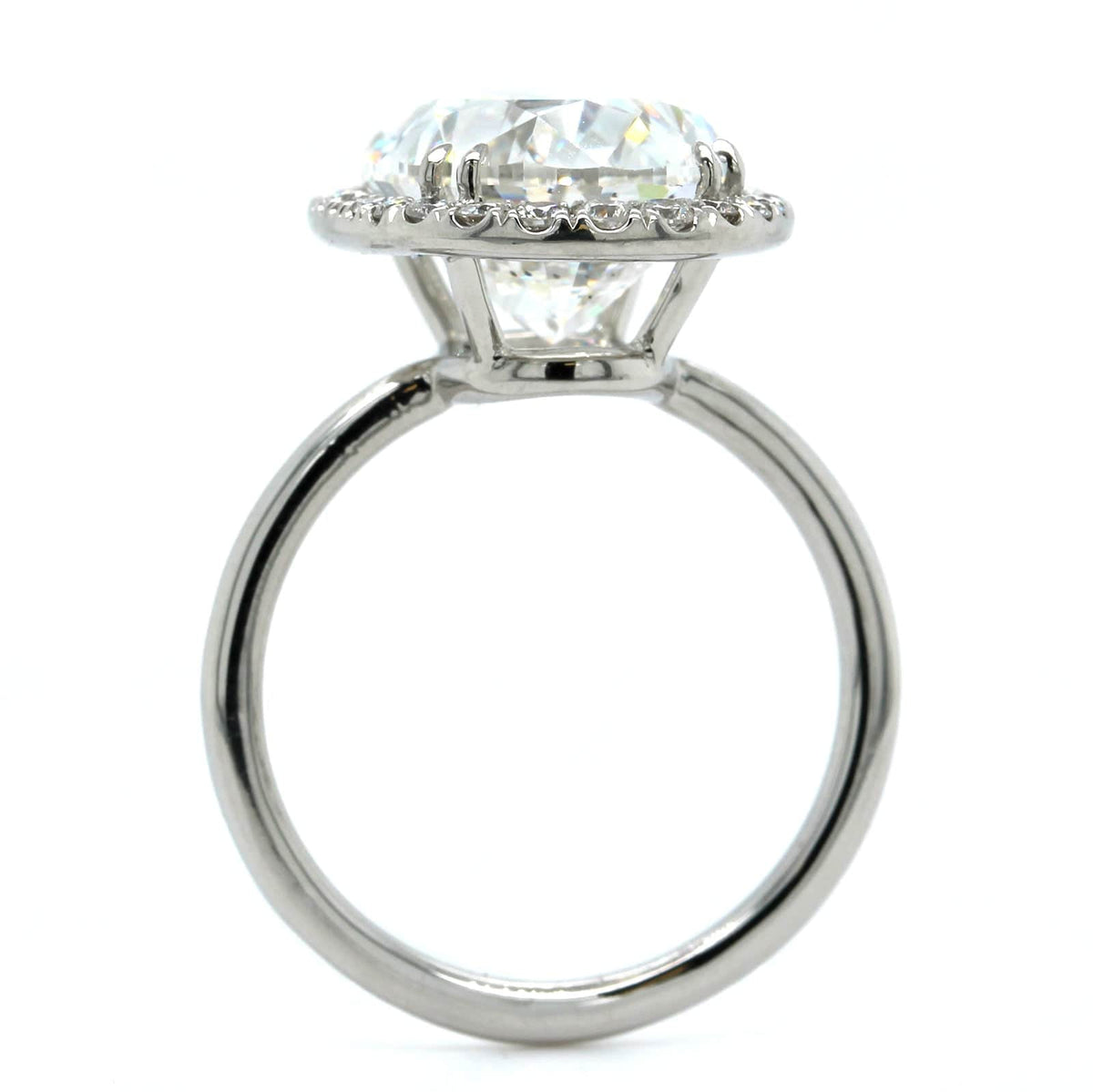 Platinum Oval Diamond Halo Engagement Ring
