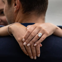 Platinum Oval Diamond Halo Engagement Ring