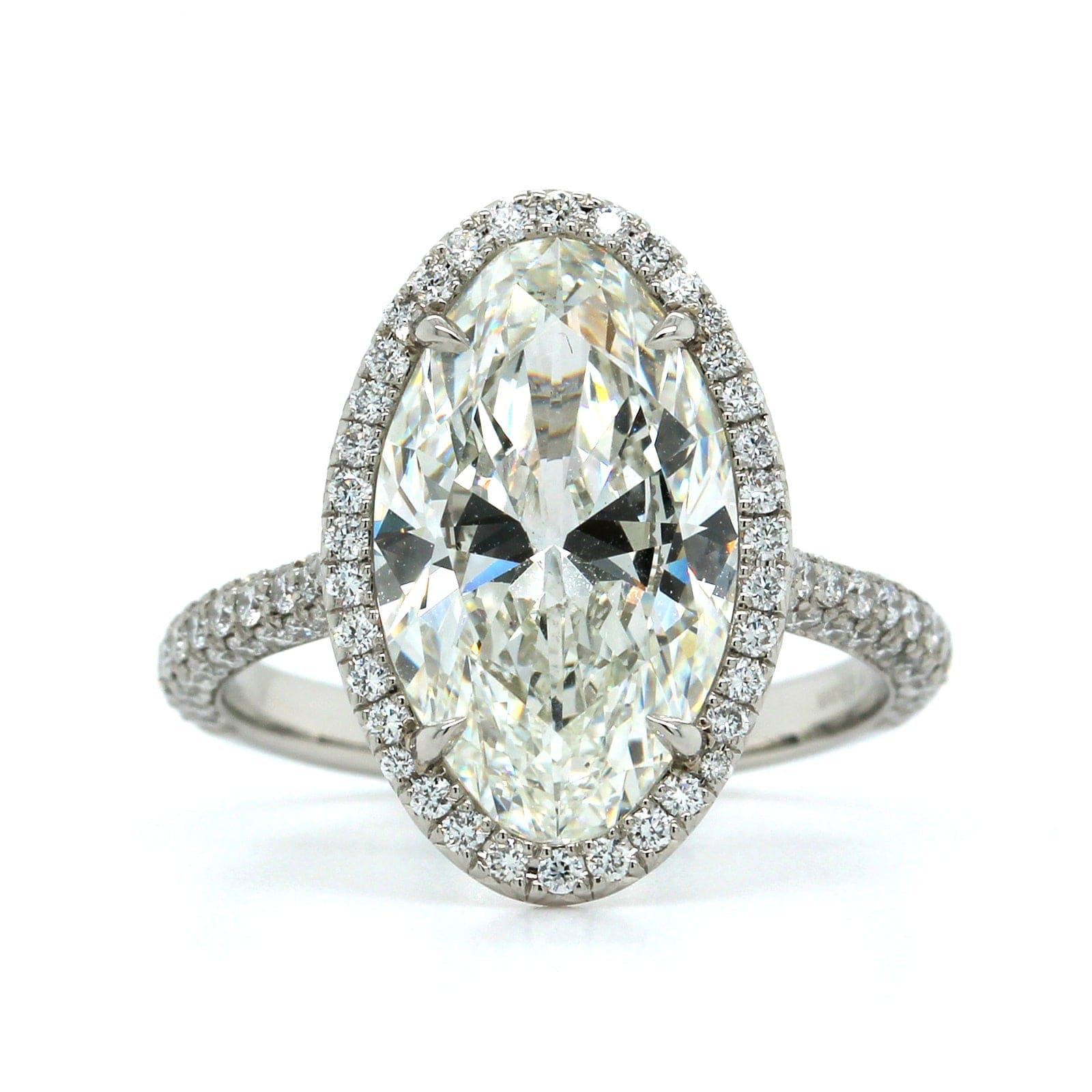 Platinum Oval Diamond Halo Engagement Ring