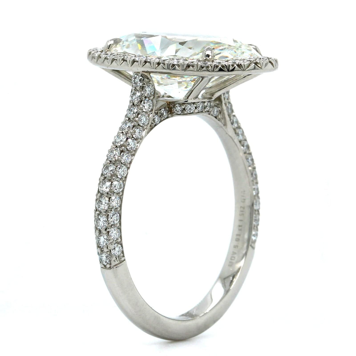 Platinum Oval Diamond Halo Engagement Ring
