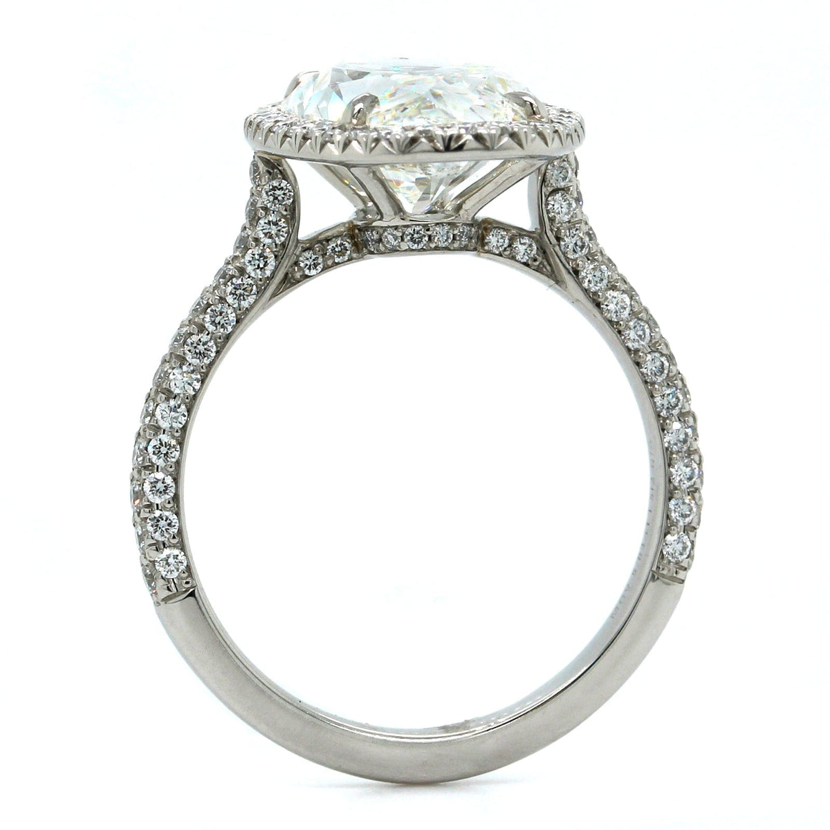 Platinum Oval Diamond Halo Engagement Ring