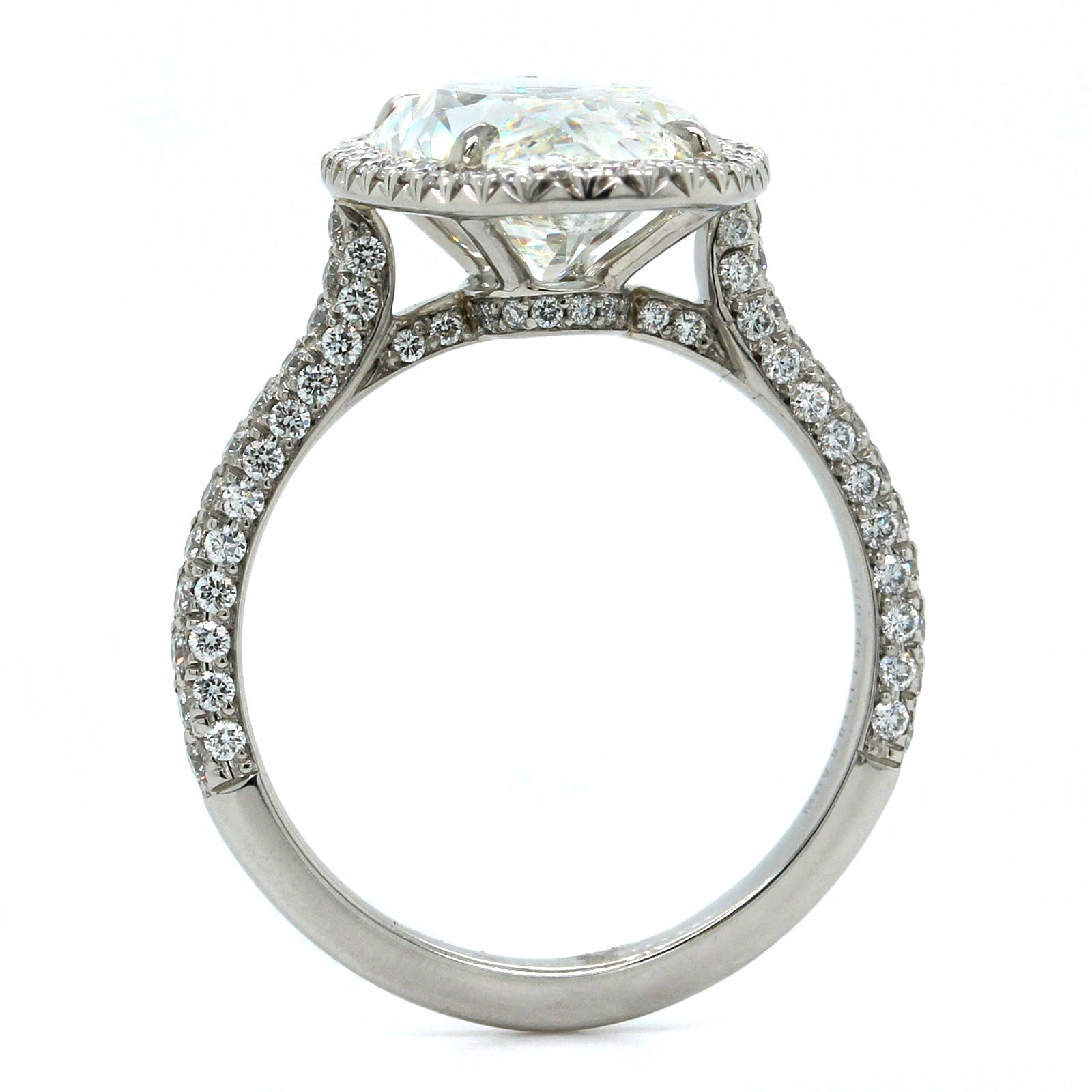 Platinum Oval Diamond Halo Engagement Ring