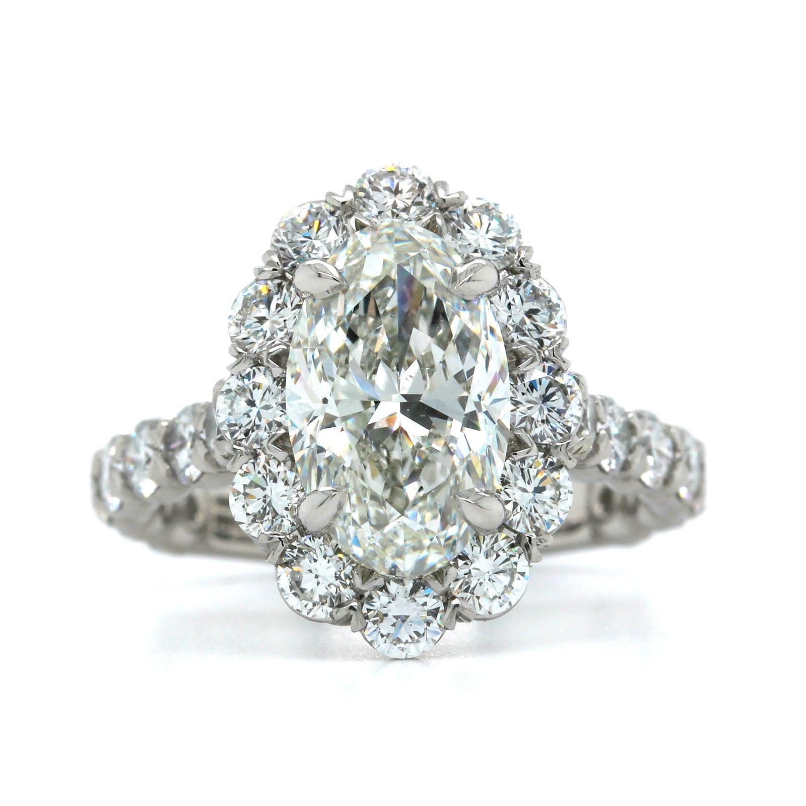 Platinum Oval Cut Diamond Engagement Ring