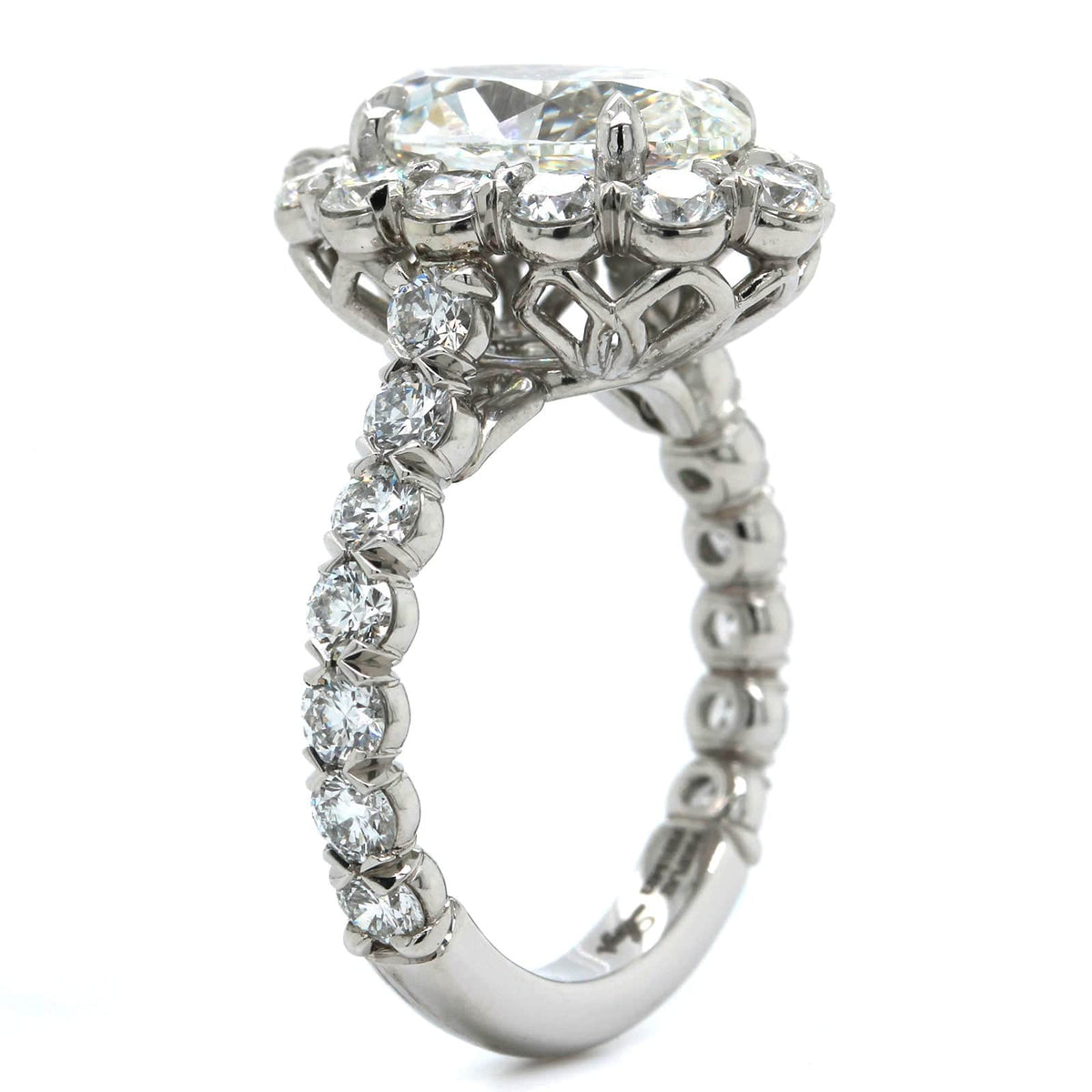 Platinum Oval Cut Diamond Engagement Ring