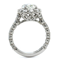 Platinum Oval Cut Diamond Engagement Ring