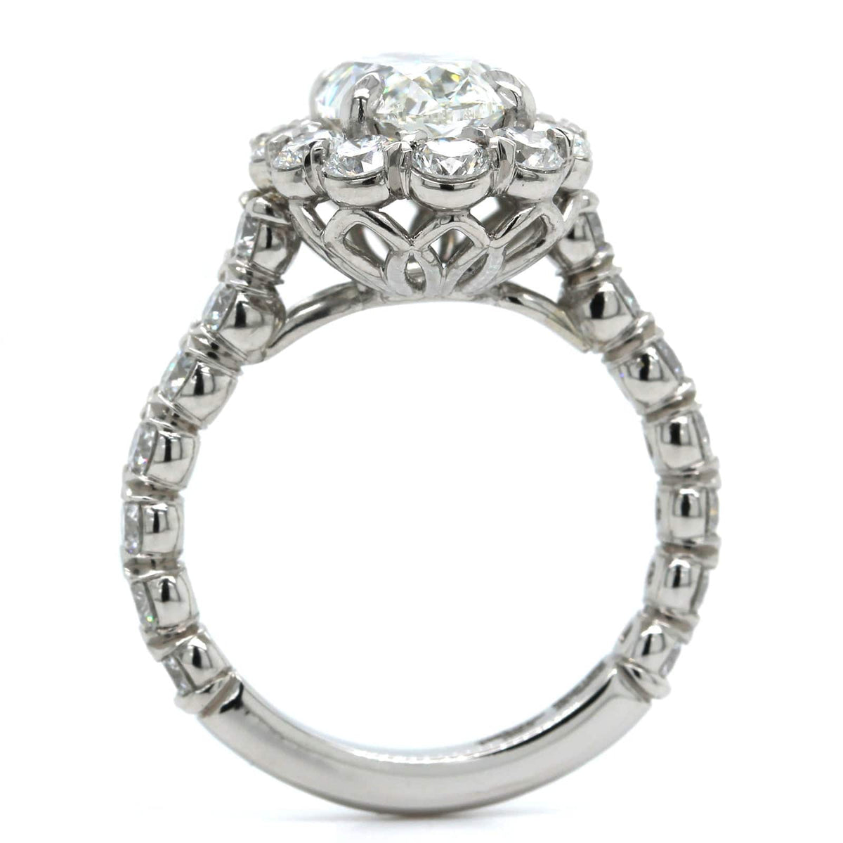 Platinum Oval Cut Diamond Engagement Ring