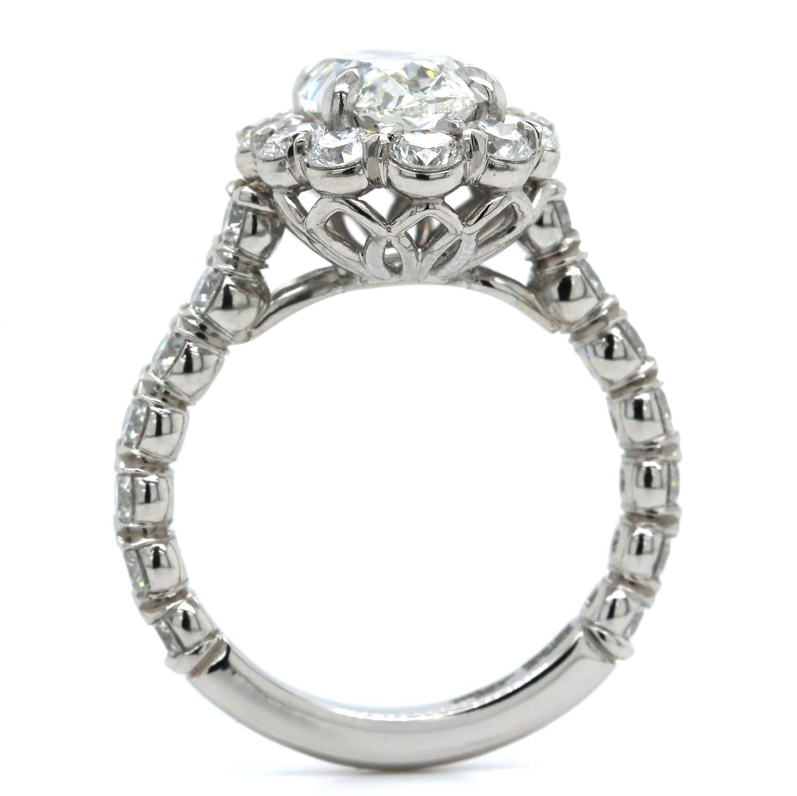 Platinum Oval Cut Diamond Engagement Ring