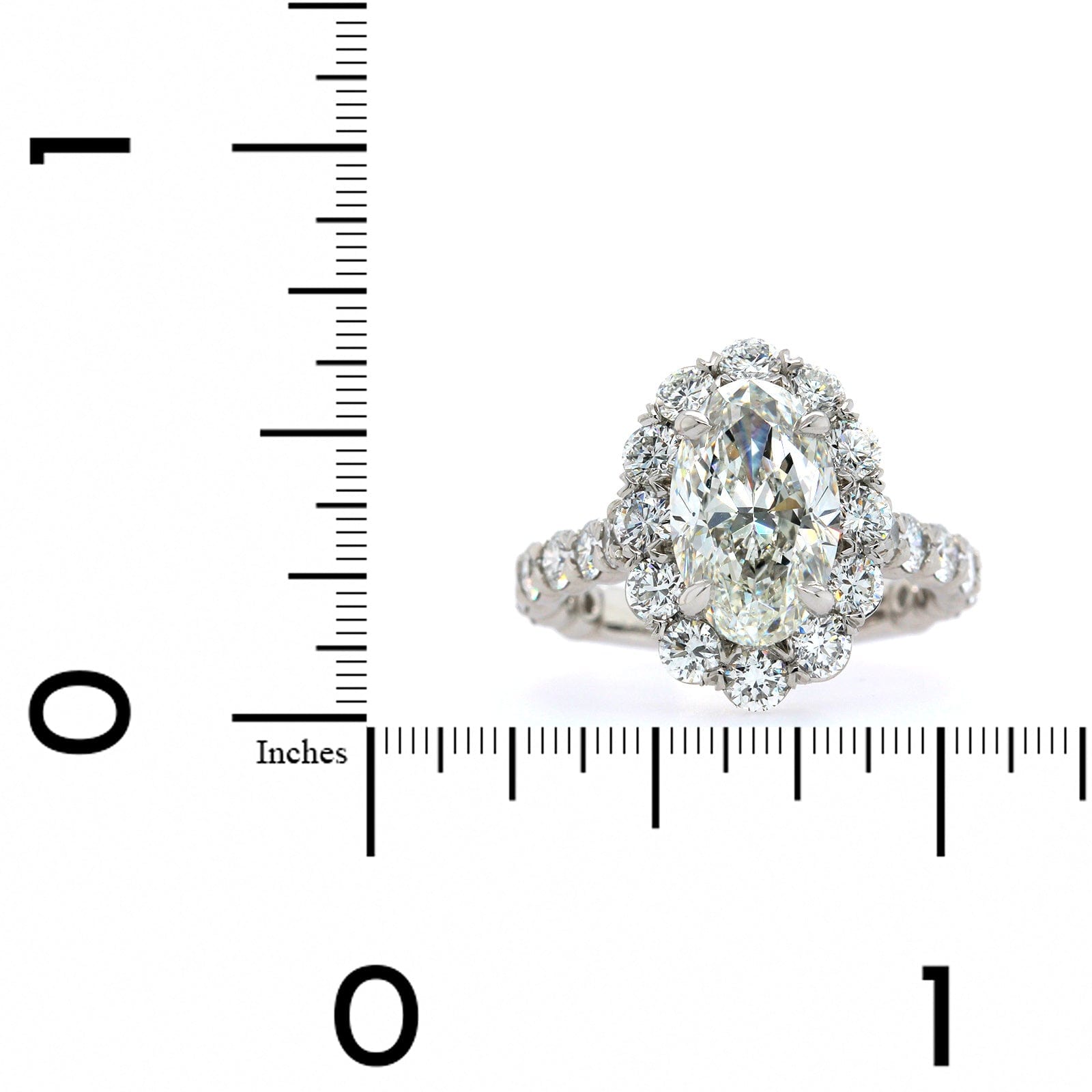 Platinum Oval Cut Diamond Engagement Ring