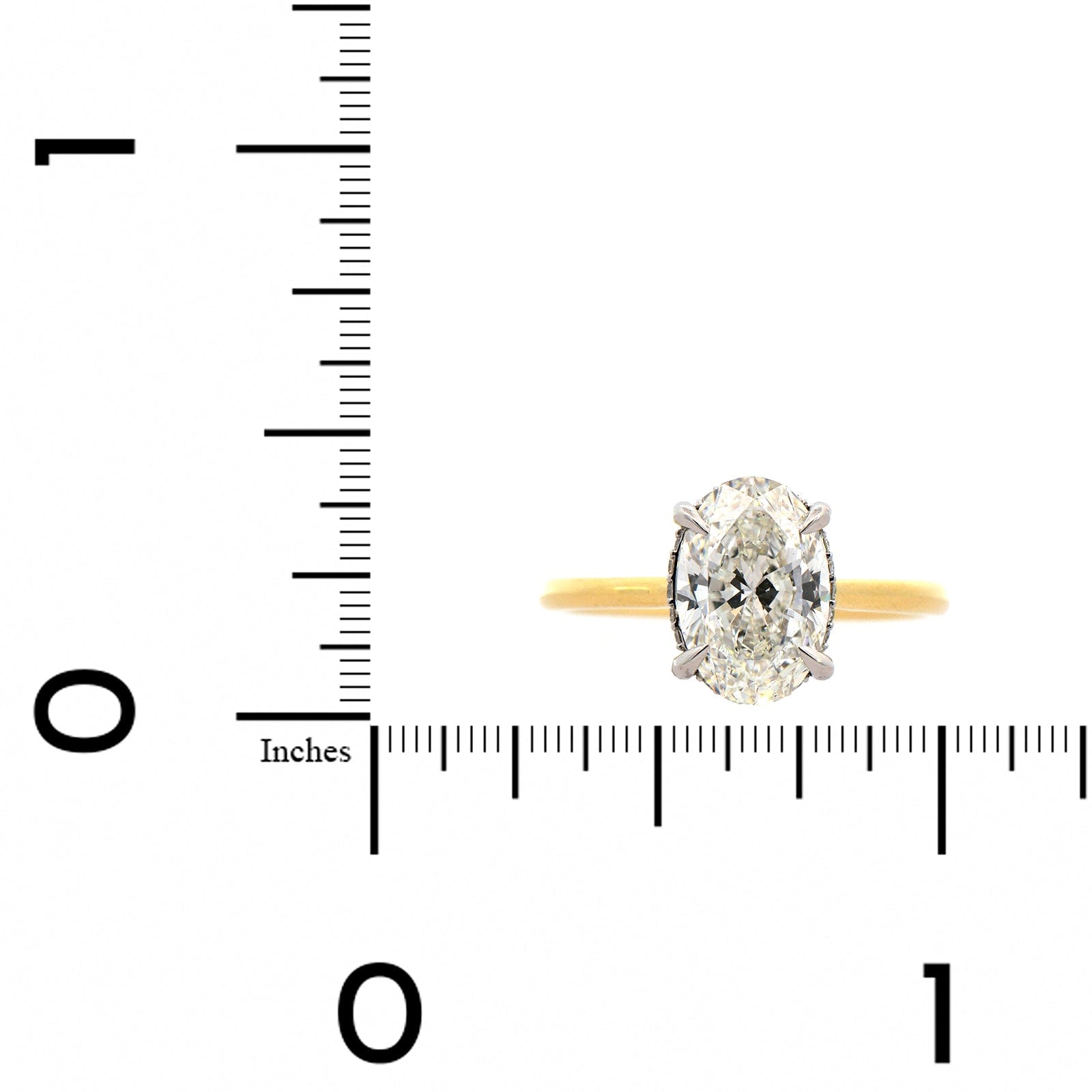 18K Yellow Gold Oval Diamond Engagement Ring