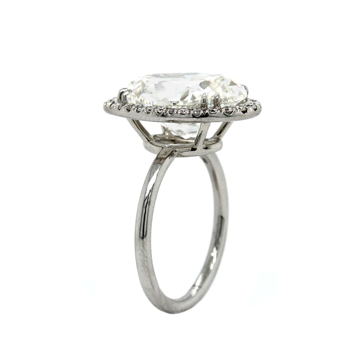 Platinum Oval Diamond Halo Engagement Ring