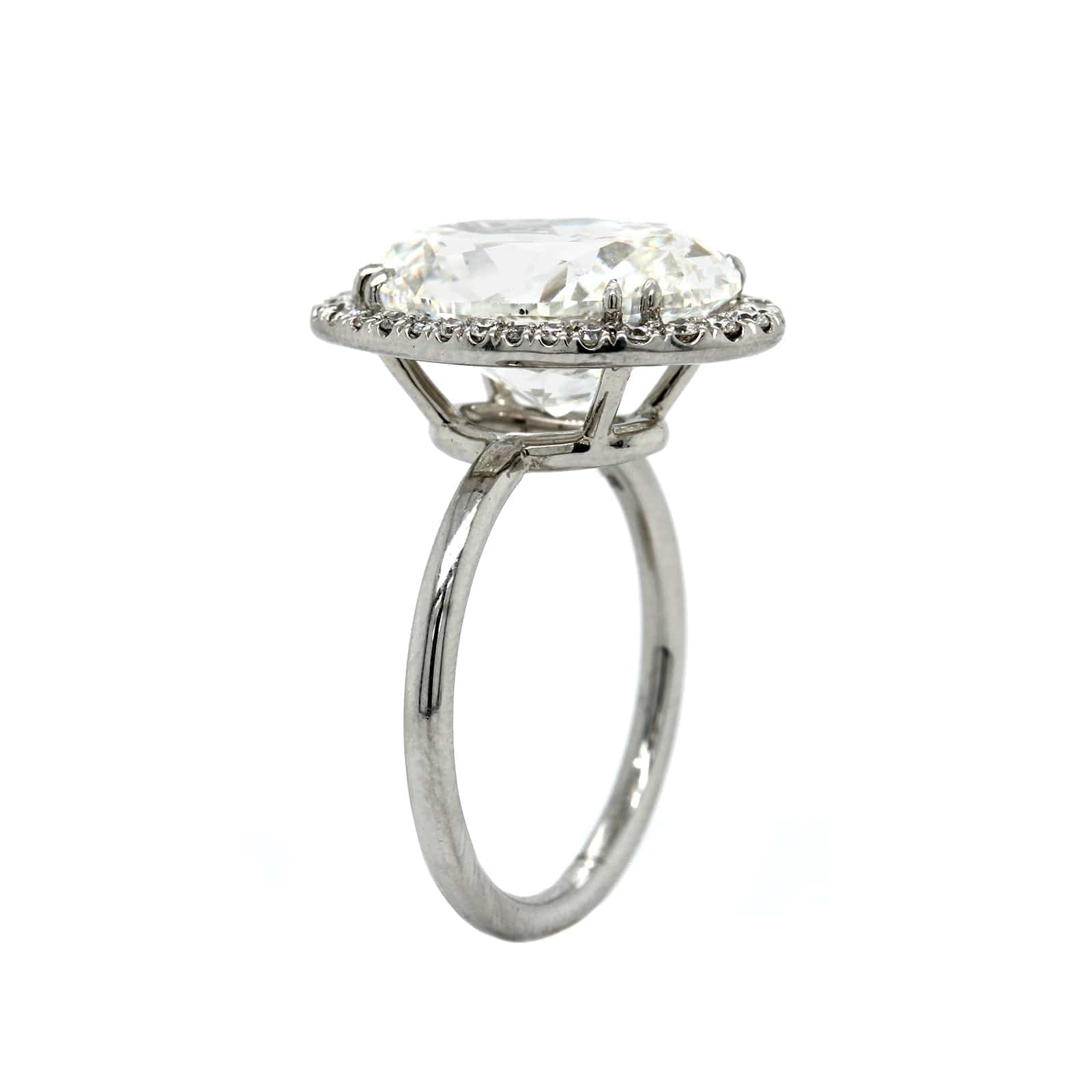 Platinum Oval Diamond Halo Engagement Ring