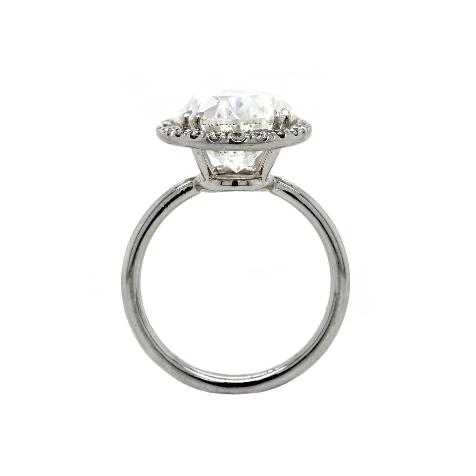 Platinum Oval Diamond Halo Engagement Ring