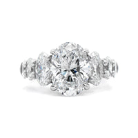 Platinum 6 Stone Oval Diamond Ring
