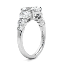 Platinum 6 Stone Oval Diamond Ring