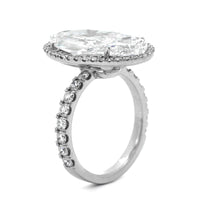 Platinum Oval Diamond Halo Engagement Ring