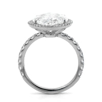 Platinum Oval Diamond Halo Engagement Ring