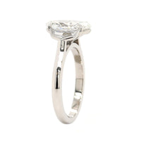 Platinum Oval and Cadillac Cut Diamond Engagement Ring