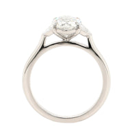 Platinum Oval and Cadillac Cut Diamond Engagement Ring