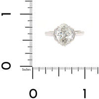 Platinum Oval and Cadillac Cut Diamond Engagement Ring