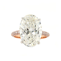 18K Rose Gold Oval Diamond Engagement Ring