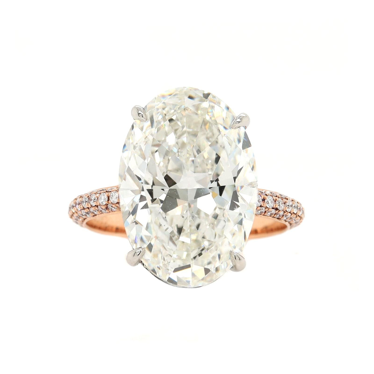 18K Rose Gold Oval Diamond Engagement Ring