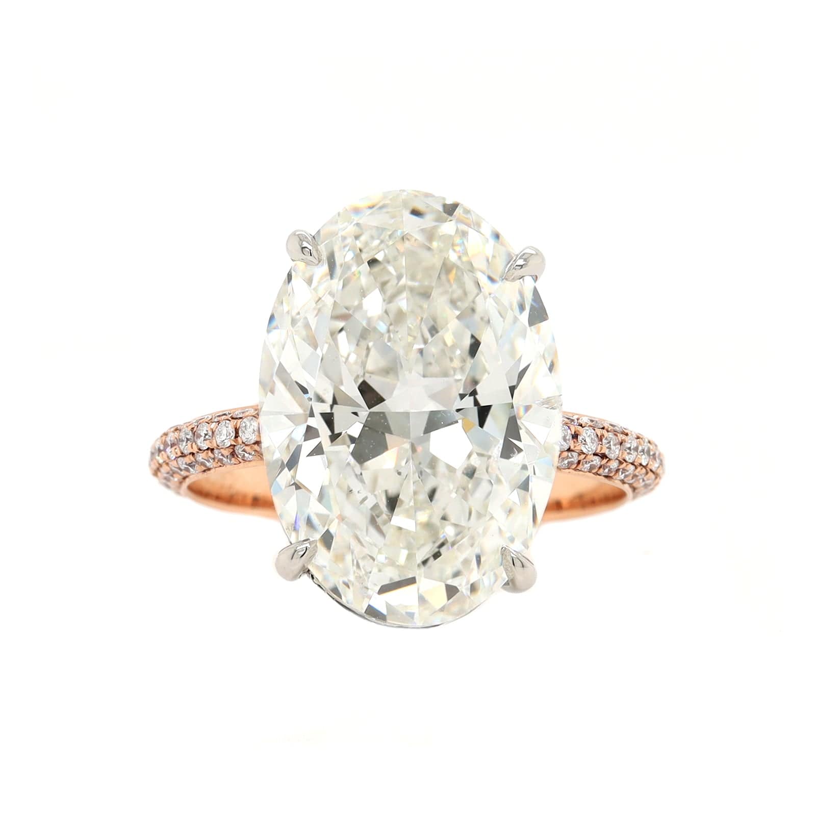 18K Rose Gold Oval Diamond Engagement Ring