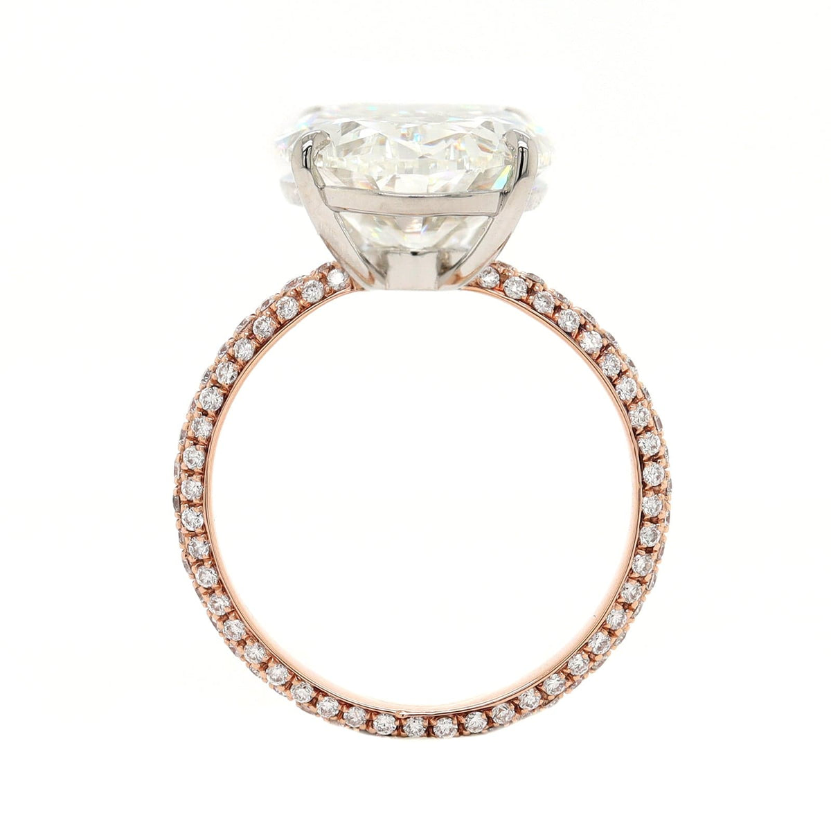 18K Rose Gold Oval Diamond Engagement Ring