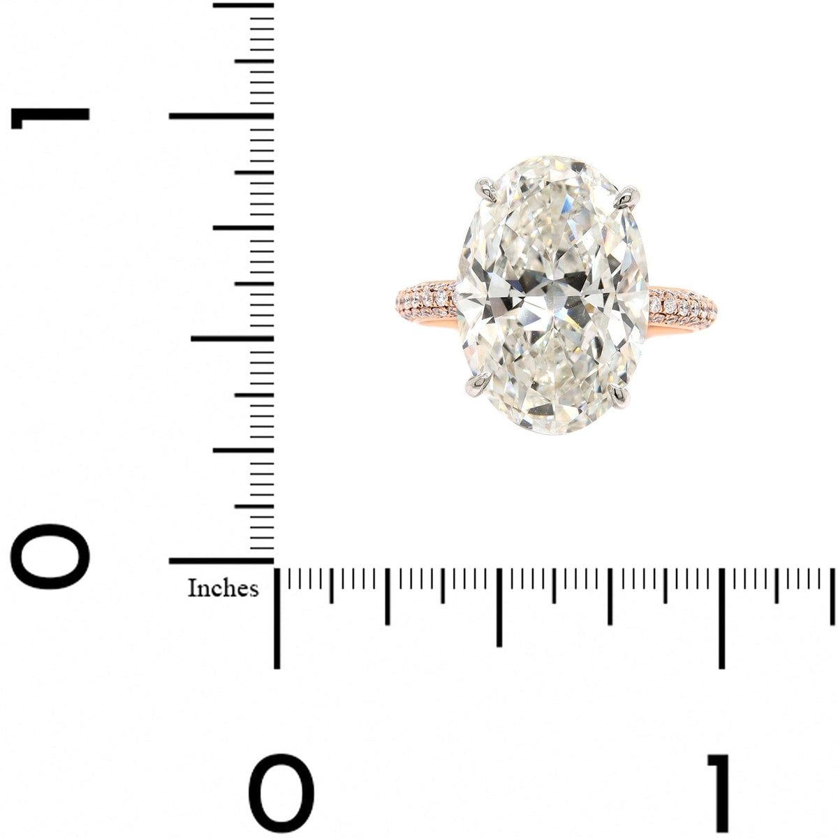 18K Rose Gold Oval Diamond Engagement Ring