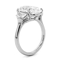 Platinum Oval Cut Diamond 3 Stone Engagement Ring