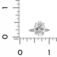 Platinum Oval Cut and Hidden Diamond Halo Engagement Ring