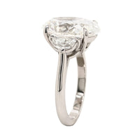 Platinum 3 Stone Oval Diamond Engagement Ring