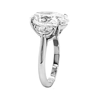Platinum 3 Stone Oval Diamond Engagement Ring