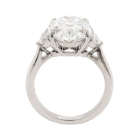 Platinum 3 Stone Oval Diamond Engagement Ring