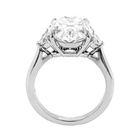 Platinum 3 Stone Oval Diamond Engagement Ring